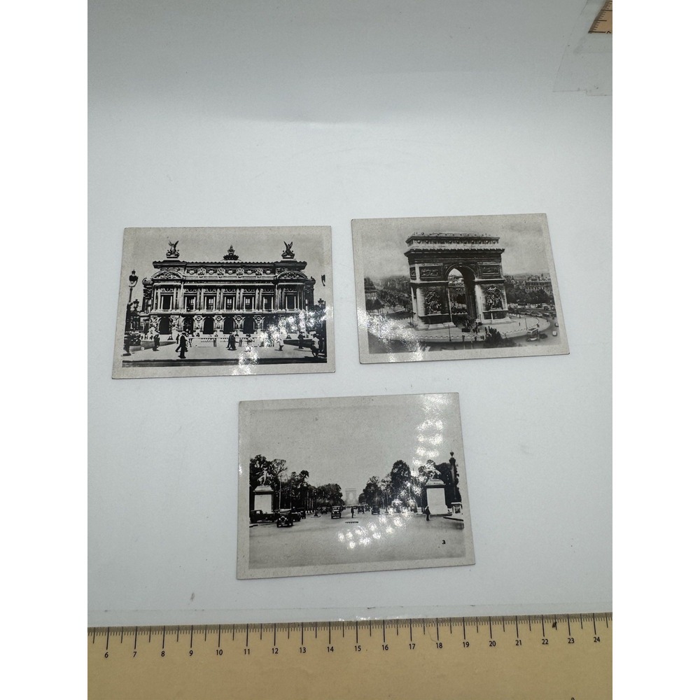 Vintage  France Travel Souvenir 3 Glossy B&W Photo Cards 3.5" x 2.5" 1940s